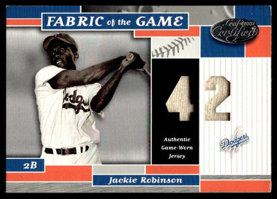 2002 Leaf Fabrics Of The Game #74 Jackie Robinson Game-Used Dual Patch /42