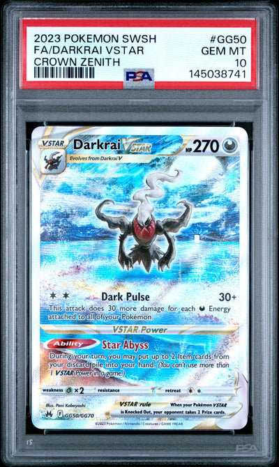 2023 Pokemon Sword And Shield Crown Zenith Galarian Gallery Darkrai Vstar #Gg50 PSA 10