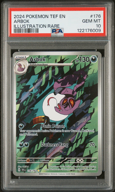 2024 Pokemon Scarlet And Violet Temporal Forces Illustration Rare Arbok #176 PSA 10