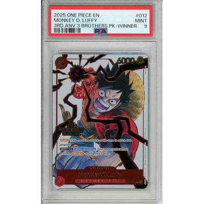 One Piece Graded: Monkey. D. Luffy St01-012 3Rd Anniversary Winner Foil PSA 9