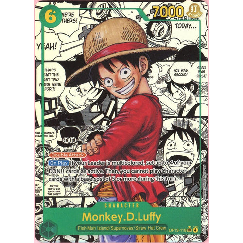One Piece Single: Monkey D. Luffy Manga Op13-118 Carrying On His Will (2025) Nm