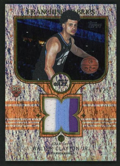 2023 Topps Ff-Wc Walter Clayton Jr. Franchise Fabrics Rookie /25 Utah Jazz