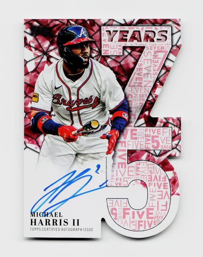 2026 Topps Michael Harris Ii 75 Years Auto Red Die-Cut Ssp /5