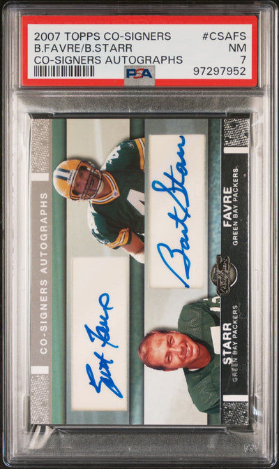 2007 Topps Co-Signers Co-Signers Autographs Bart Starr/Brett Favre #Csafs PSA 7