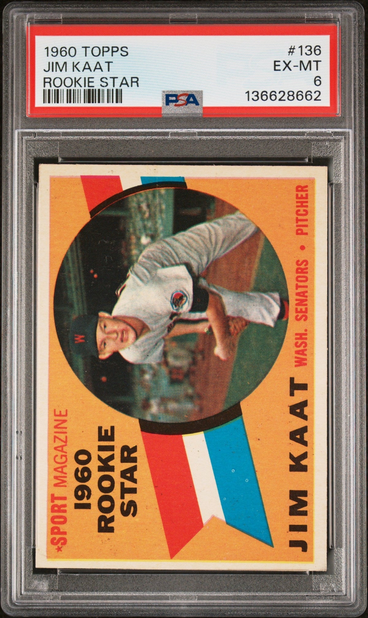 1960 Topps Jim Kaat #136 PSA 6