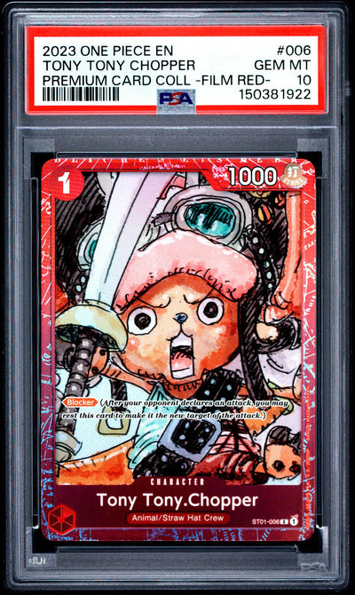 2023 One Piece Premium Card Collection Film Red Tony Tony Chopper #St01-006 PSA 10