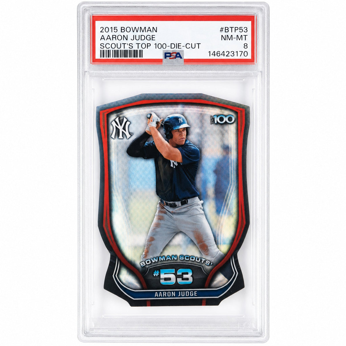 2015 Bowman Scout's Top 100 Die-Cut Aaron Judge #Btp53 /99 PSA 8