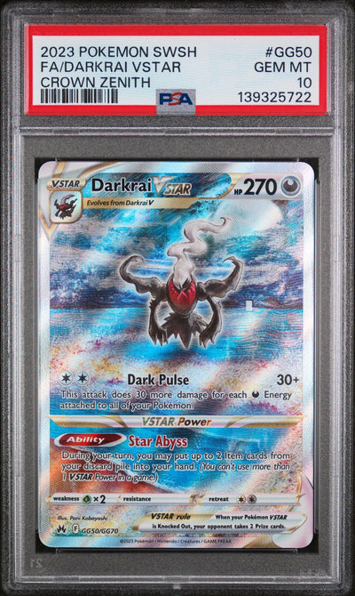 2023 Pokemon Sword And Shield Crown Zenith Galarian Gallery Darkrai Vstar #Gg50 PSA 10