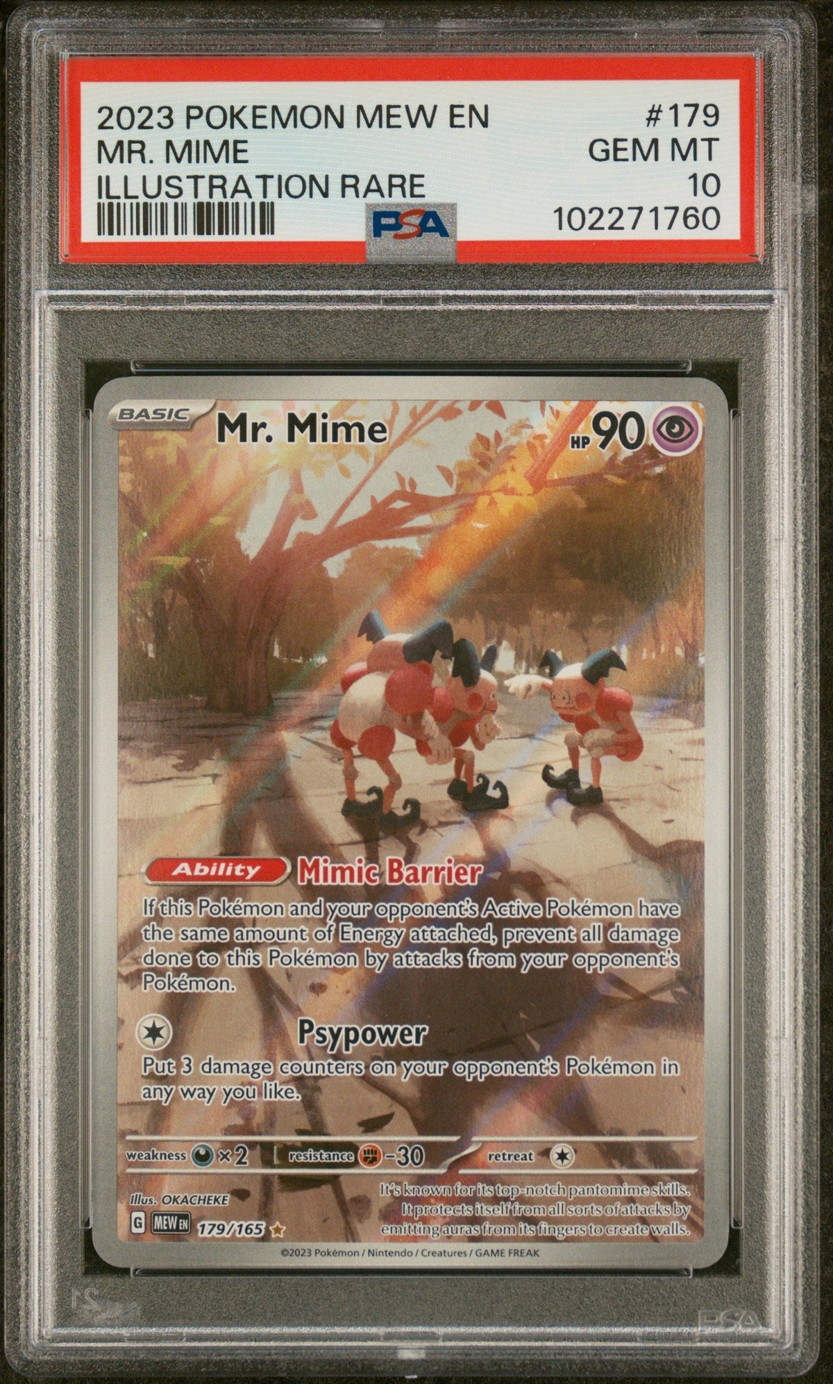 2023 Pokemon Scarlet And Violet 151 Illustration Rare Mr. Mime #179 PSA 10