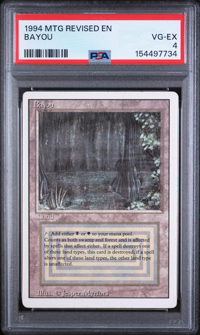 1994 Magic The Gathering Revised Edition Bayou PSA 4