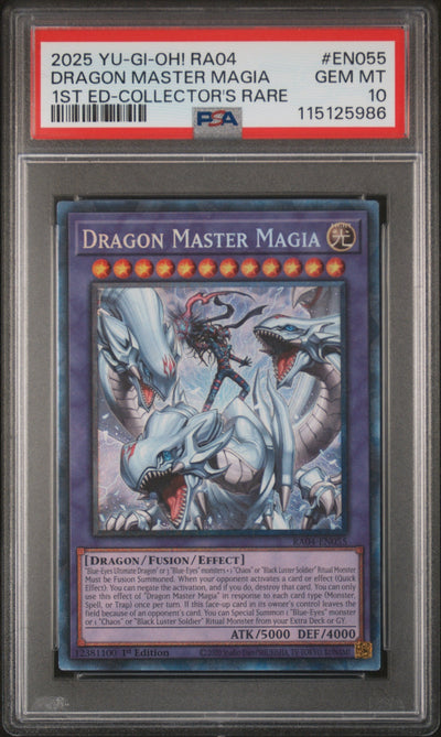 2025 Yu-Gi-Oh! Ra04-Quarter Century Stampede 1St Edition-Collector's Rare Dragon Magia Master #En055 PSA 10