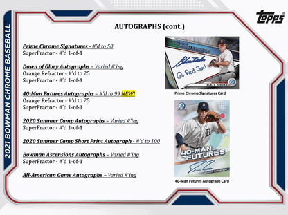 2021 Bowman Chrome Baseball Hobby Box