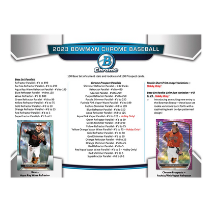 2023 Bowman Chrome Baseball Hobby 12 Box Case
