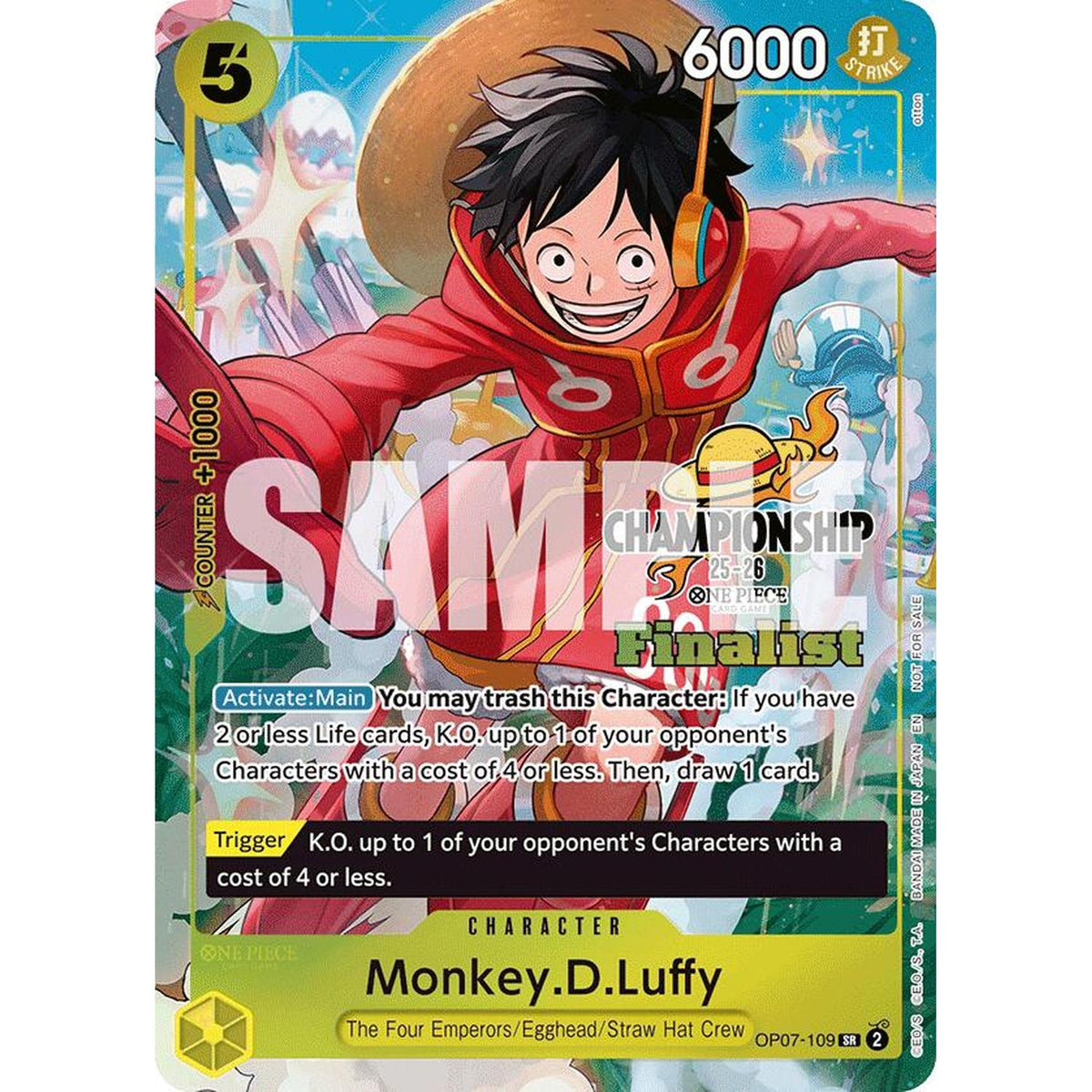 Monkey.D.Luffy (Cs 25-26 Finalist Card Set 1) (Op07-109) [One Piece Promotion Cards]  Foil