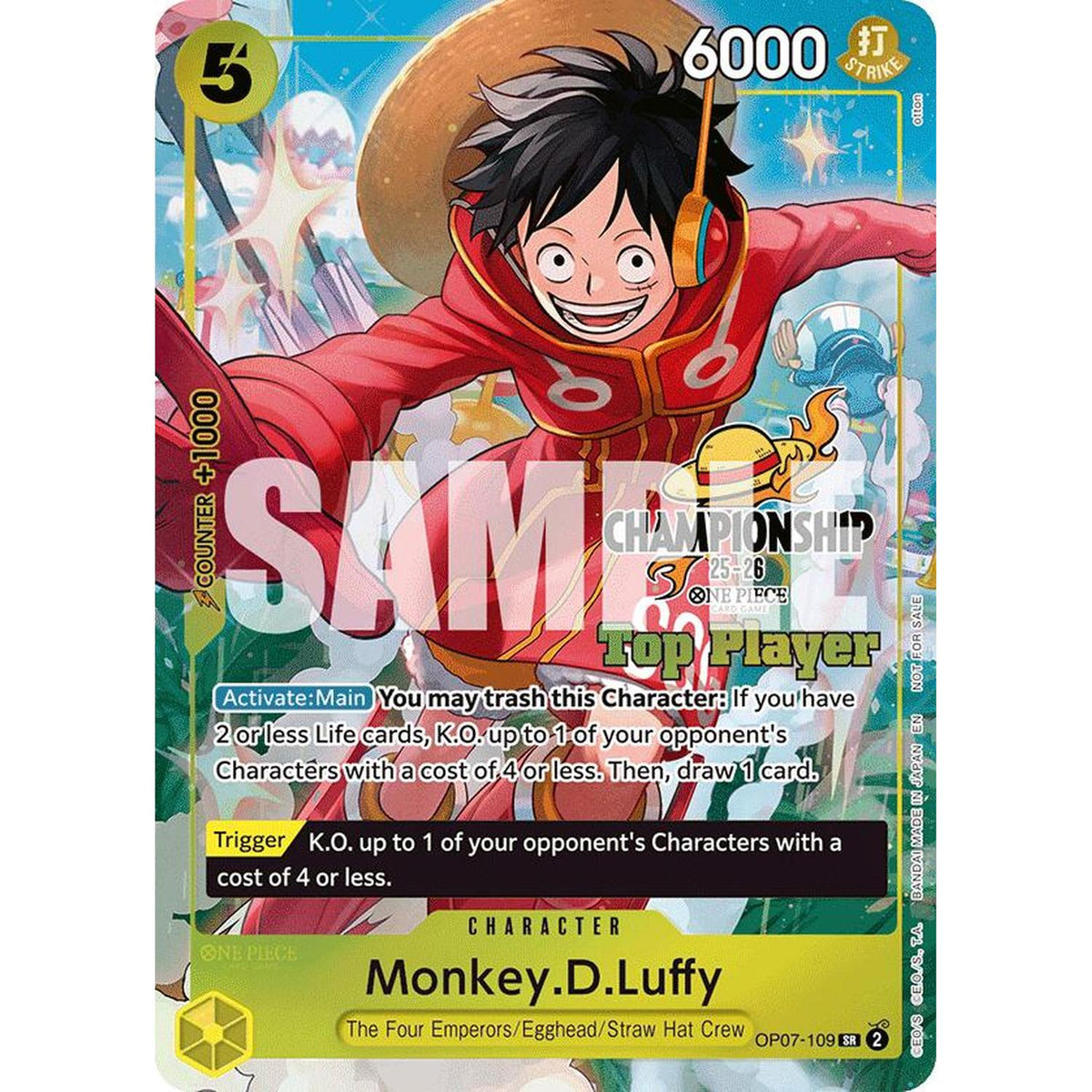 Monkey.D.Luffy (Cs 25-26 Top Player Pack) (Op07-109) [One Piece Promotion Cards]  Foil