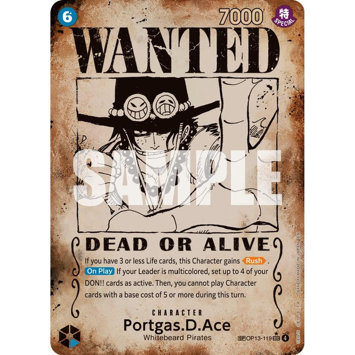 Portgas.D.Ace (119) (Wanted Poster) (Op13-119) [Carrying On His Will]  Foil