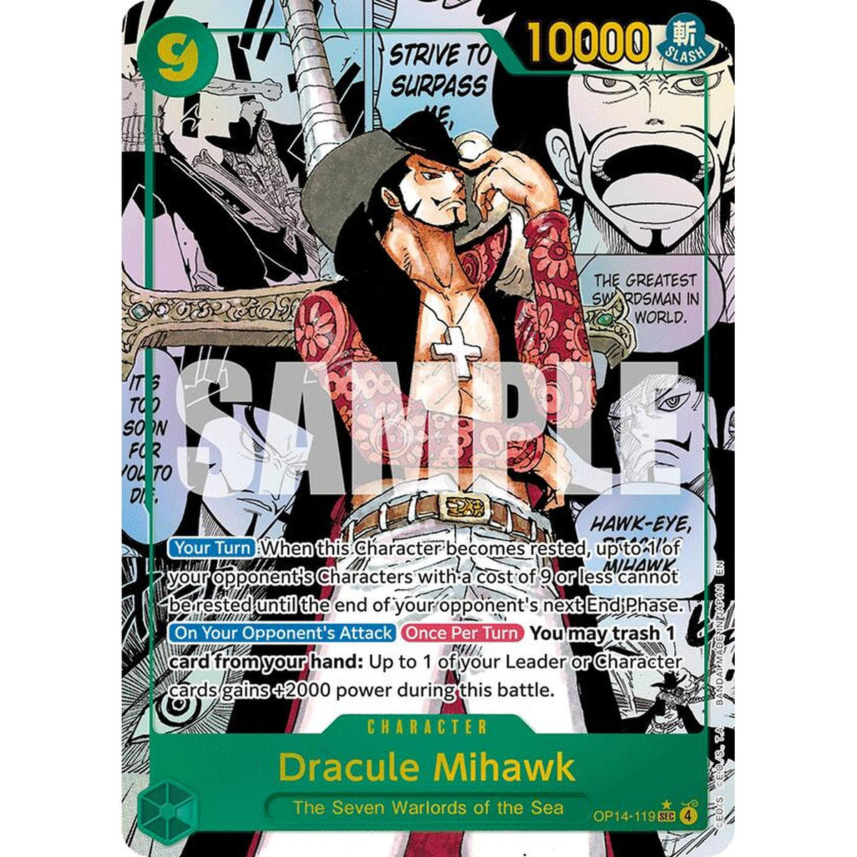 Dracule Mihawk (Manga) (Op14-119) [The Azure Sea's Seven]  Foil