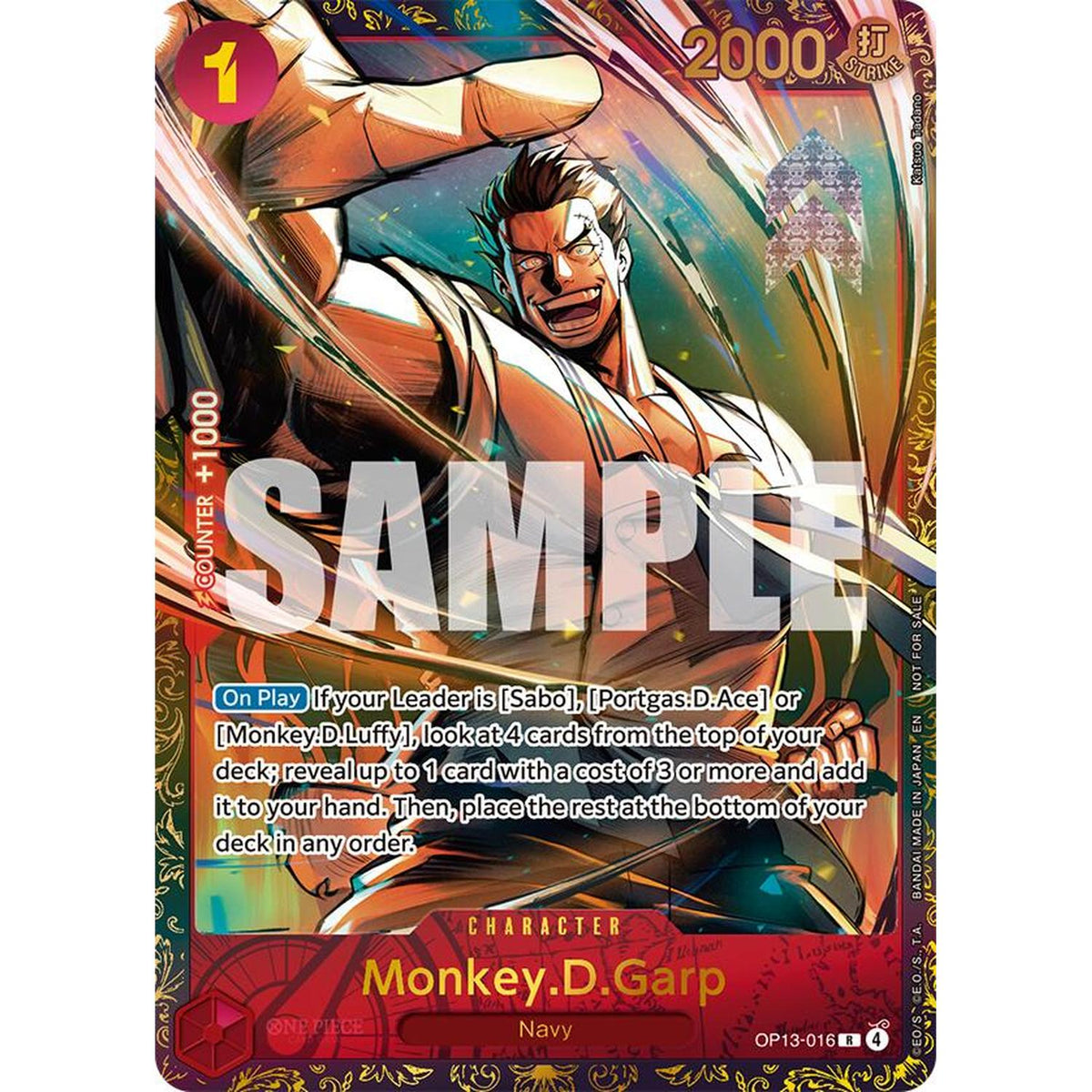 Monkey.D.Garp (Treasure Cup March 2026) (Op13-016) [One Piece Promotion Cards]  Foil