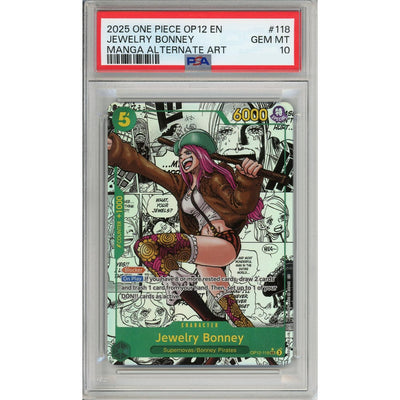 One Piece Graded: Jewelry Bonney Manga Alt Art Op12-118 Legacy Of The Master PSA 10