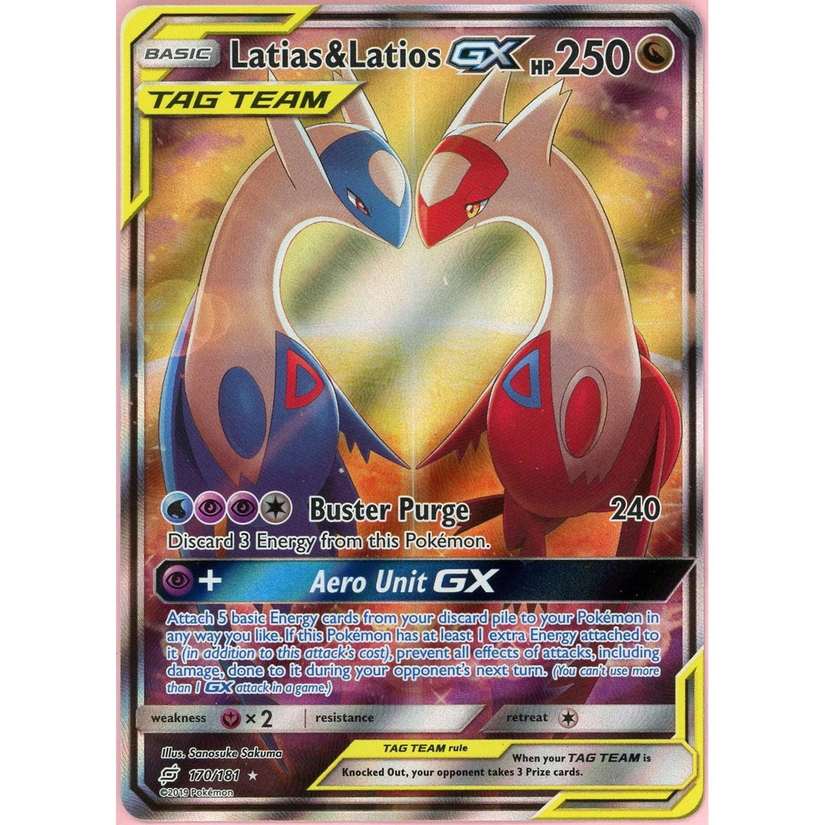 Pokemon Single: Latias & Latios Gx 170/181 Team Up (2019) Lp