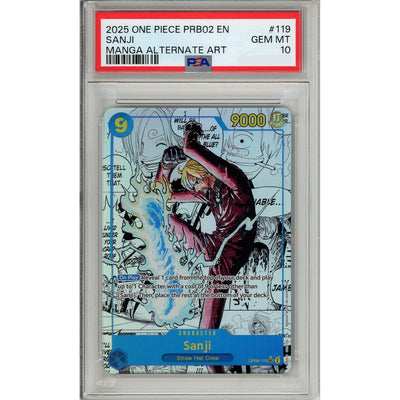 One Piece Graded: Sanji Manga Alt Art Op06-119 Premium Booster 2 PSA 10
