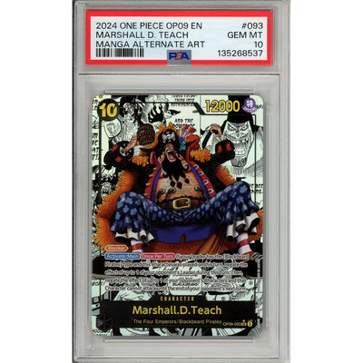One Piece Graded: Marshall D. Teach Manga Alt Art Op09-093 Emperors In The New World PSA 10