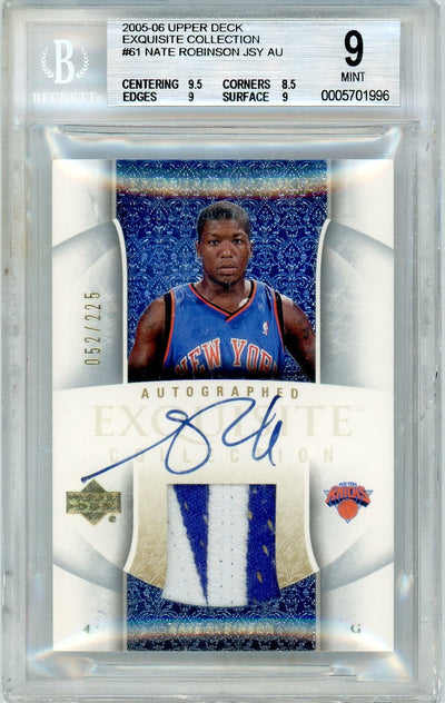 2005-06 Upper Deck Exquisite Nate Robinson #61 Rpa /225 BGS 9 Auto 10