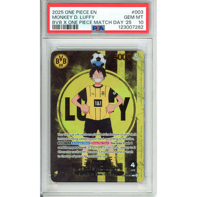 One Piece Graded: Monkey D. Luffy St13-003 Bvb X Match Day '25 PSA 10