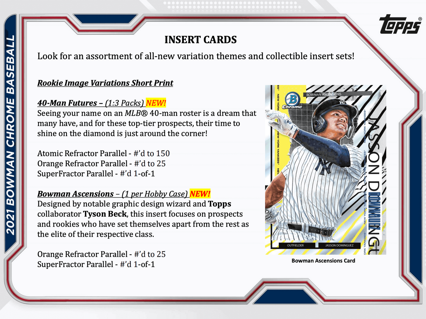 2021 Bowman Chrome Baseball Hobby Box