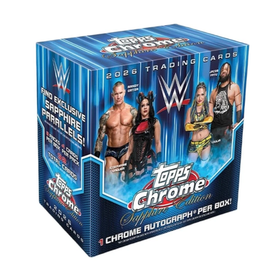 2026 Topps Chrome Wwe Hobby Sapphire Box